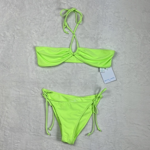 Betty Jade Neon Green Convertible Swim String Bikini Set - Picture 3 of 11